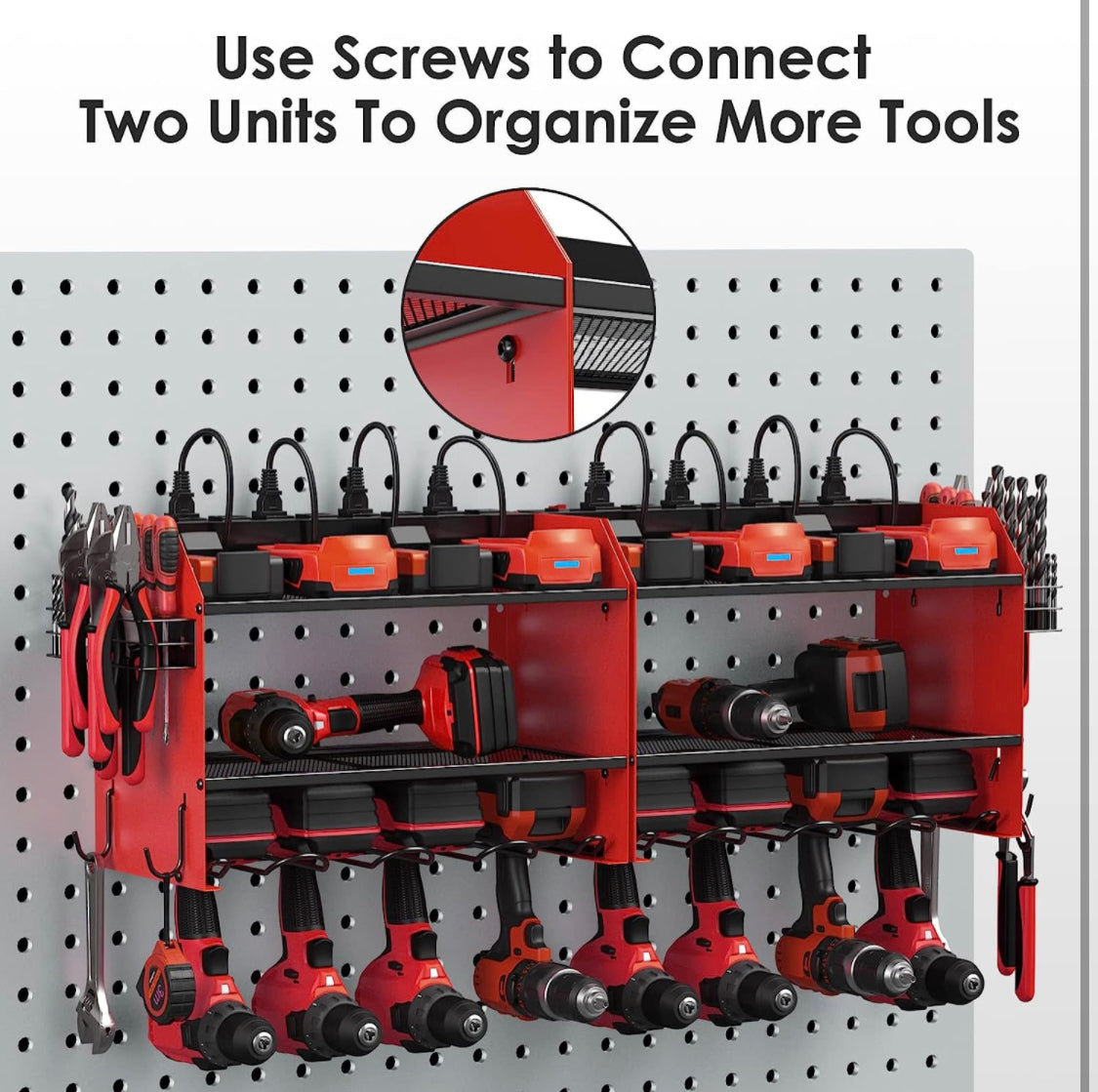 TOOLS - Power Tool Wall Mount Organizer with Charging Station