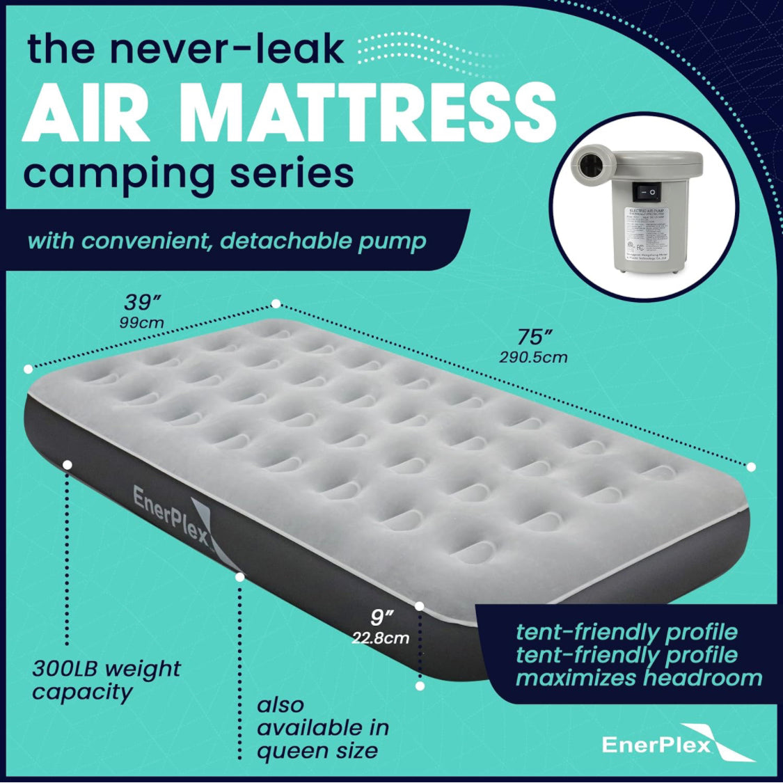 OUTDOORS - Air Mattress with Built-in Pump