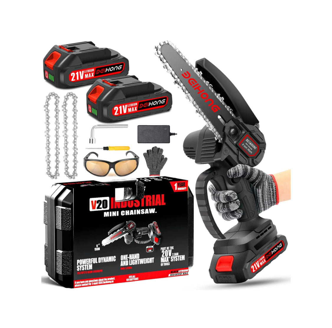 TOOLS - Cordless 6-Inch Mini Chainsaw