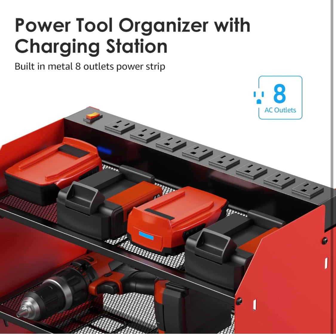 TOOLS - Power Tool Wall Mount Organizer with Charging Station