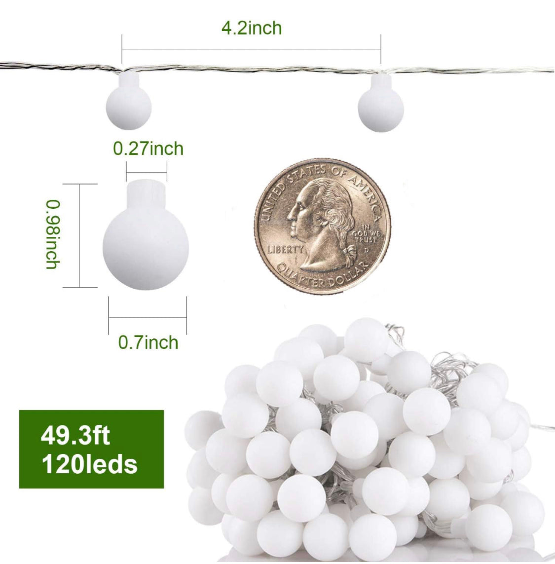 LIGHTING - 49FT Battery Operated String Lights