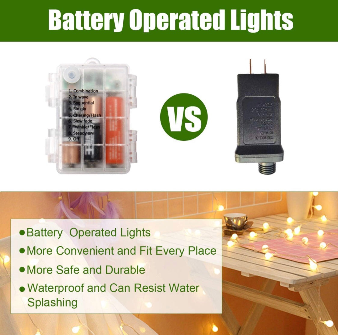 LIGHTING - 49FT Battery Operated String Lights