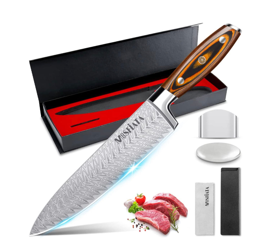 KITCHEN - Chef Knife w Blade Guard and Steel Soap