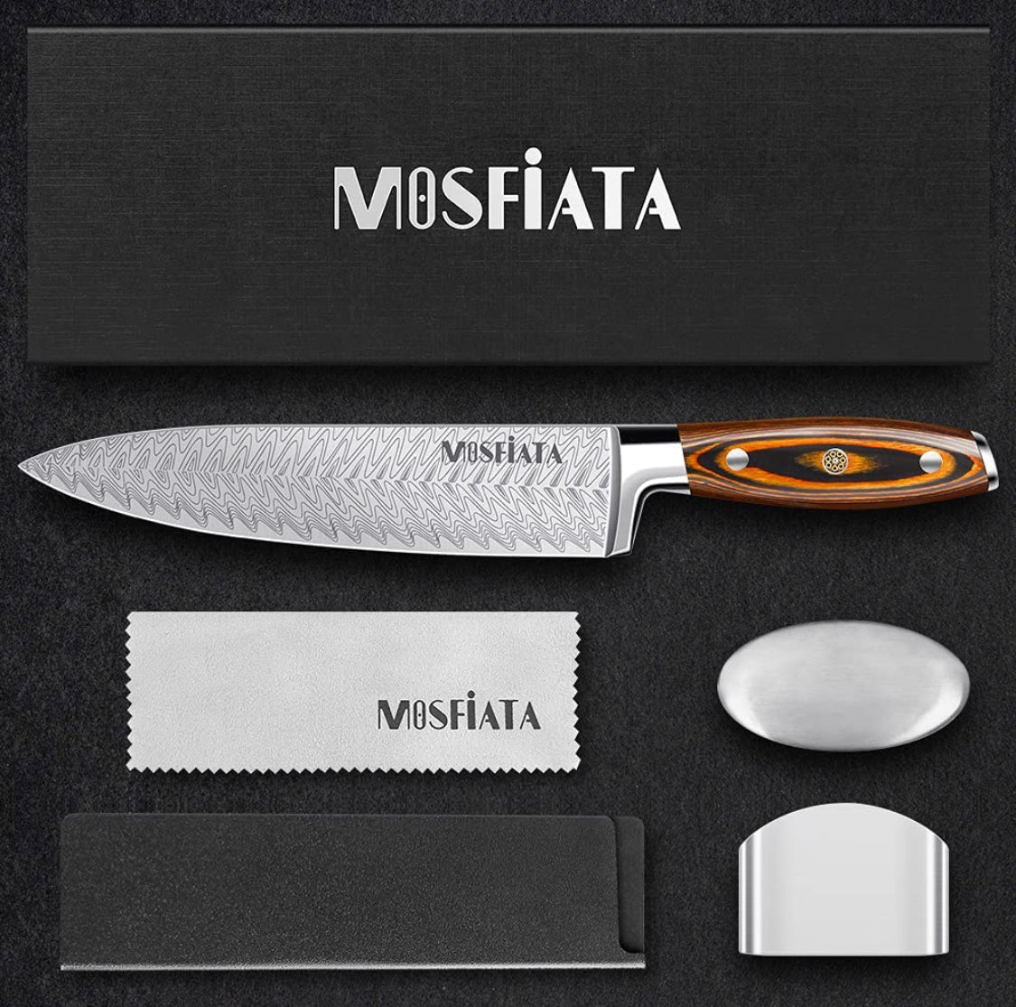 KITCHEN - Chef Knife w Blade Guard and Steel Soap
