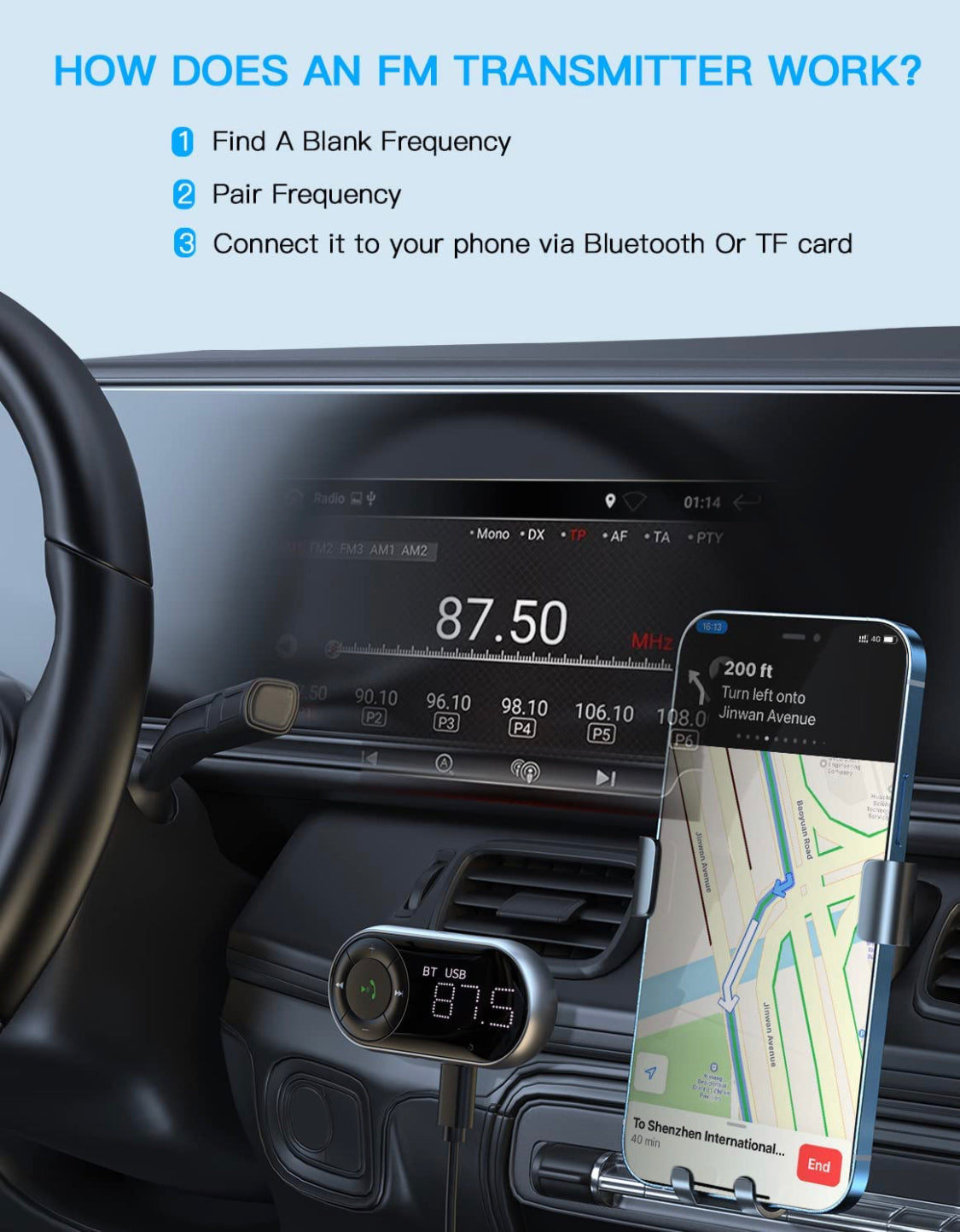ELECTRONICS - Bluetooth AUX FM Transmitter for Car