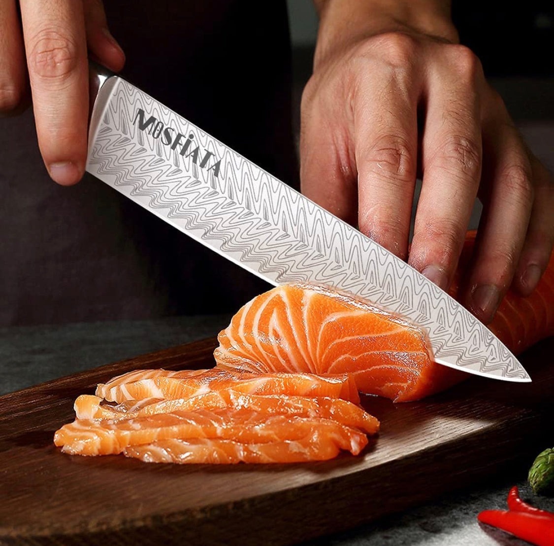 KITCHEN - Chef Knife w Blade Guard and Steel Soap