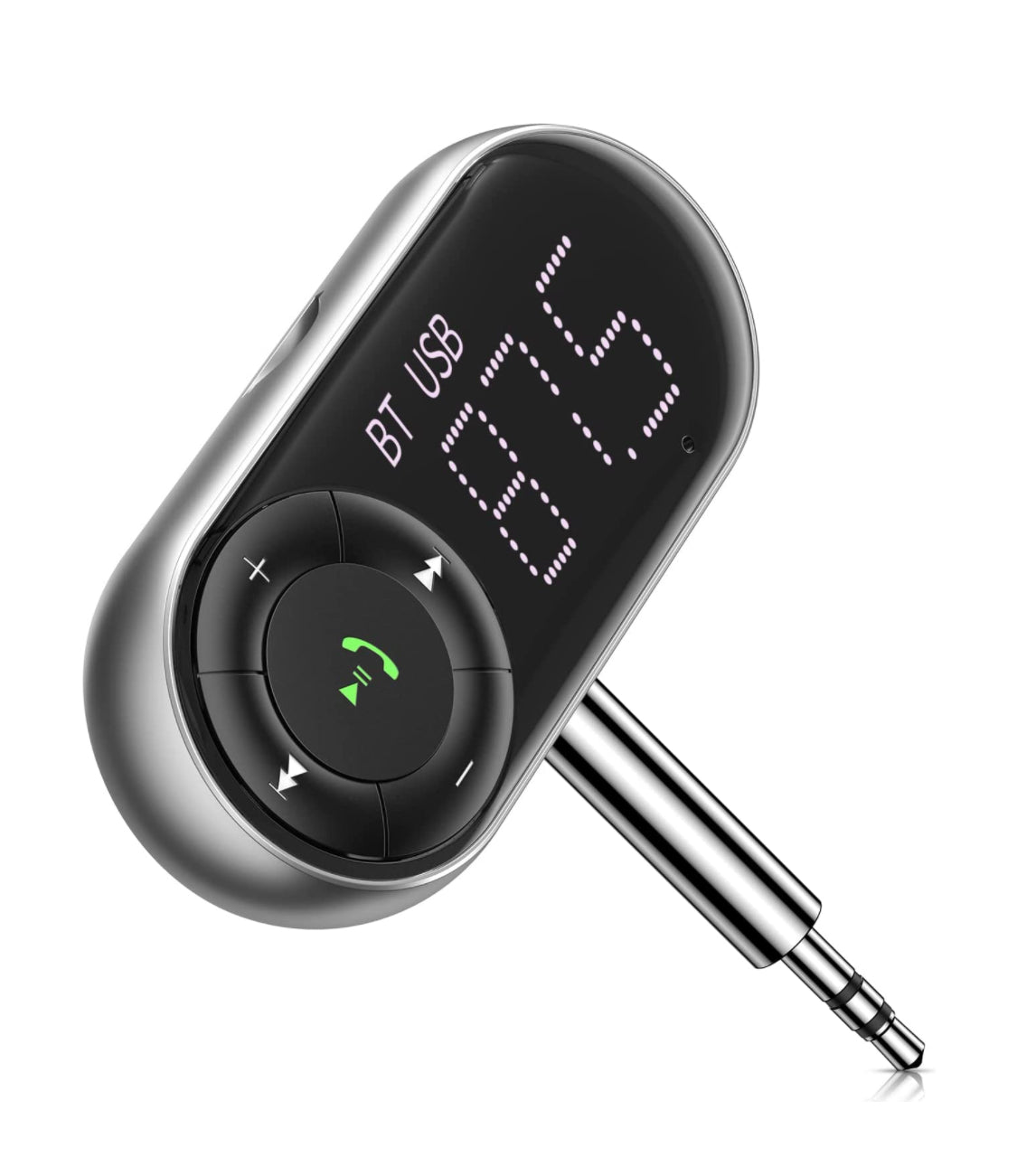 Bluetooth FM Transmitter with USB and USB-C Fast Charging Ports for Vehicle  Air Vent - AUX / Micro SD / Voice Assistants